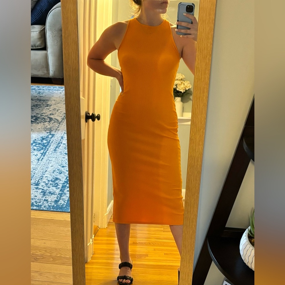 Orange fitted H&M dress